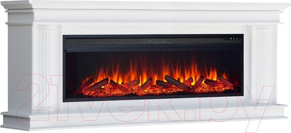 Изображение товара Каминокомплект Смолком Deli V60 + Vision 60 LOG LED (бьянко белый)