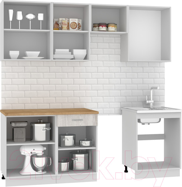 Изображение товара Кухонный гарнитур Mio Tesoro Экстра-лайт 2.2 (дуб монтерей/дуб бунратти)