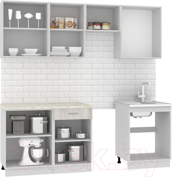 Изображение товара Кухонный гарнитур Mio Tesoro Экстра-лайт 2.2 (дуб монтерей/королевский опал)