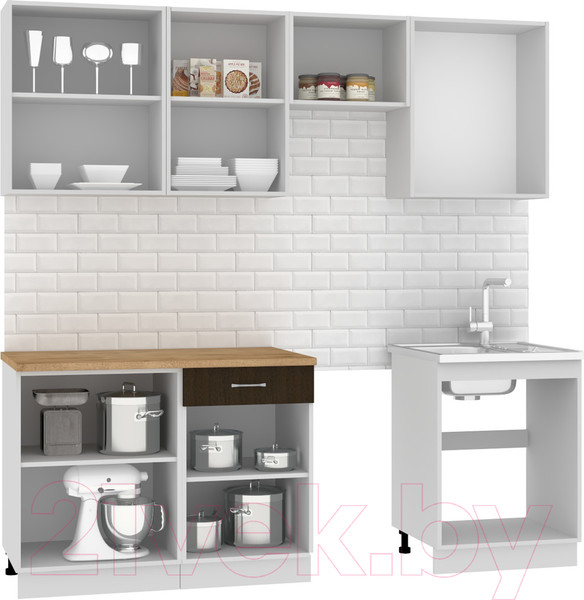 Изображение товара Кухонный гарнитур Mio Tesoro Экстра-лайт 2.2 (дуб сонома/венге/королевский опал)