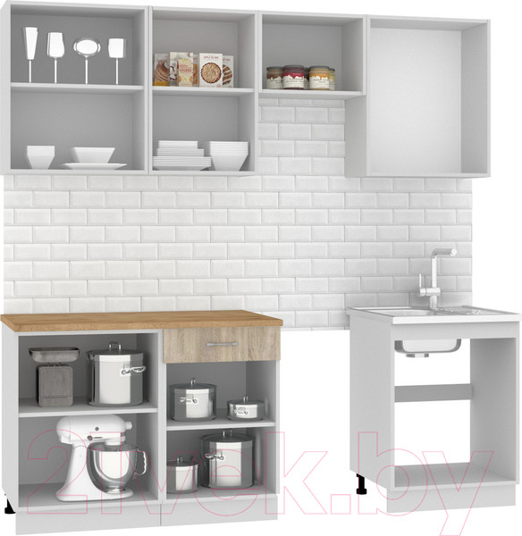 Изображение товара Кухонный гарнитур Mio Tesoro Экстра-лайт 2.2 (дуб сонома/дуб бунратти)