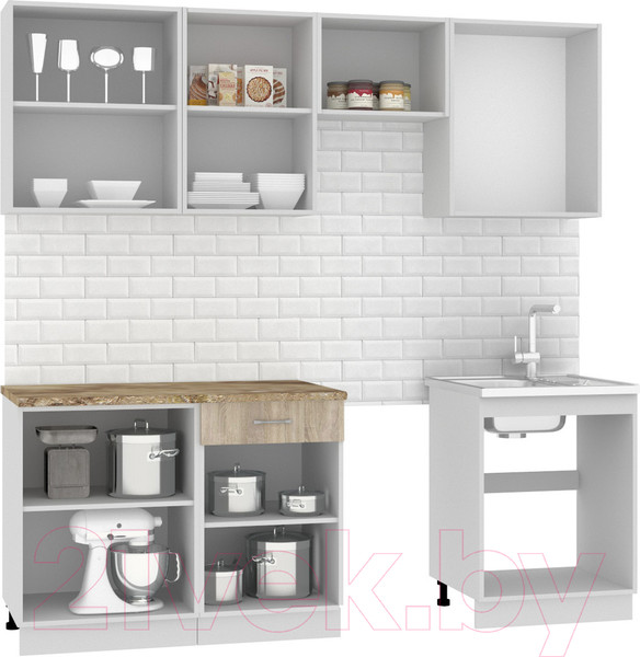 Изображение товара Кухонный гарнитур Mio Tesoro Экстра-лайт 2.2 (дуб сонома/мадрид)