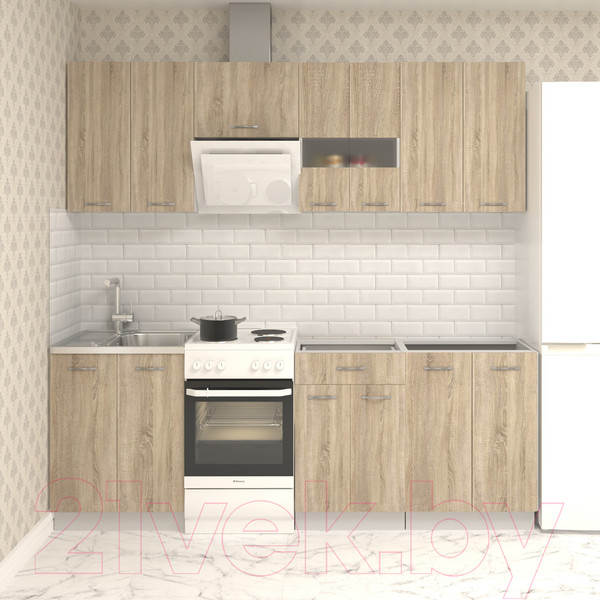 Изображение товара Кухонный гарнитур Mio Tesoro Экстра-лайт 2.2 без столешницы (дуб сонома)