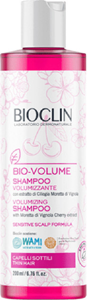 Изображение товара Шампунь для волос Bioclin Bio-Volume Вишня Для придания объема тонким волосам (200мл)
