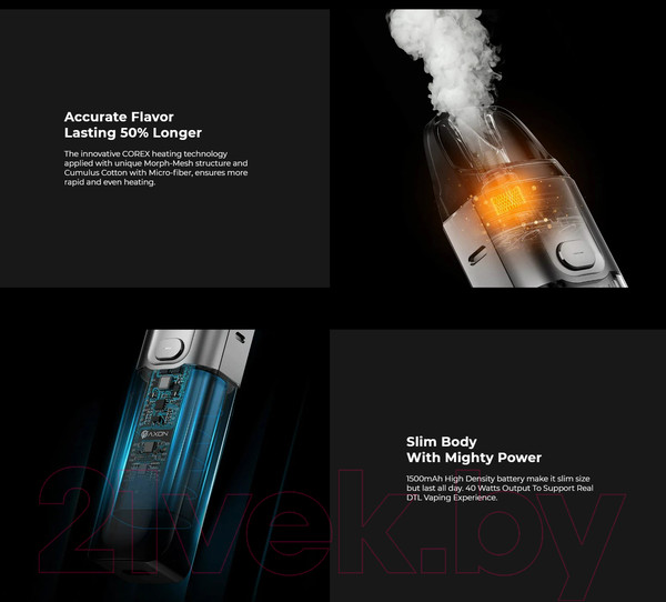 Изображение товара Электронный парогенератор Vaporesso Luxe X Pod 1500mAh (5мл, серый)