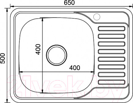 Изображение товара Мойка кухонная Mixline 528193 (с сифоном)