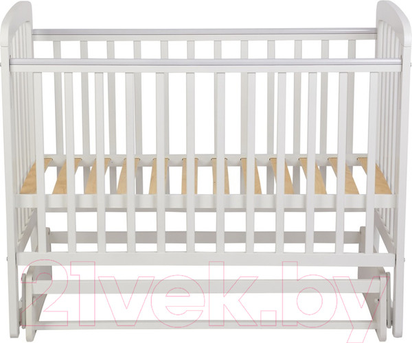 Изображение товара Детская кроватка Polini Kids Simple 304 с маятником / 0003136-04 (белый)