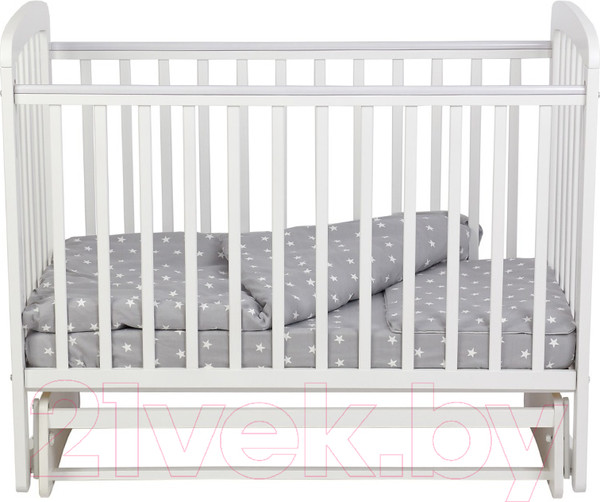 Изображение товара Детская кроватка Polini Kids Simple 304 с маятником / 0003136-04 (белый)