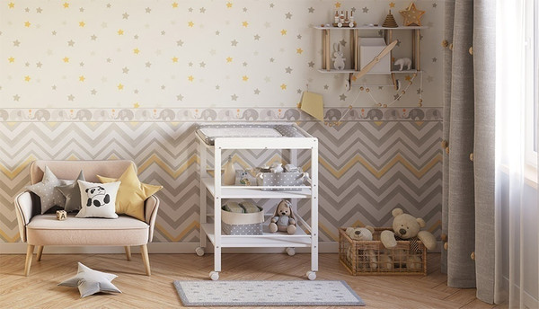 Изображение товара Столик пеленальный Polini Kids Simple 1090 / 0003130-04 (белый)