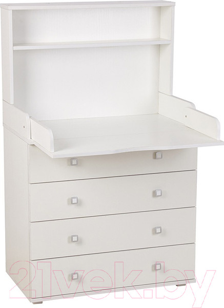 Изображение товара Комод пеленальный Polini Kids Simple 2580 со стеллажом / 0002541.9 (белый)