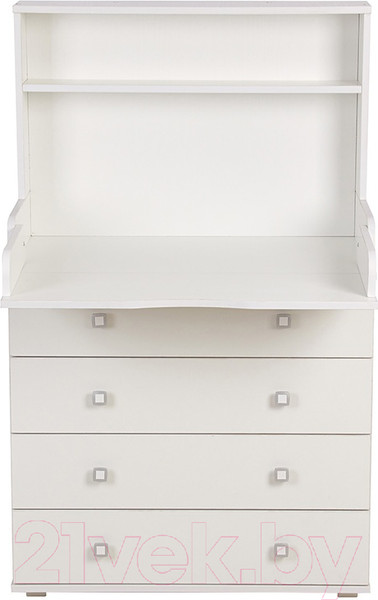 Изображение товара Комод пеленальный Polini Kids Simple 2580 со стеллажом / 0002541.9 (белый)