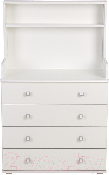 Изображение товара Комод пеленальный Polini Kids Simple 2580 со стеллажом / 0002541.9 (белый)