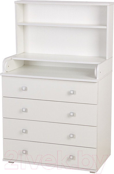 Изображение товара Комод пеленальный Polini Kids Simple 2580 со стеллажом / 0002541.9 (белый)