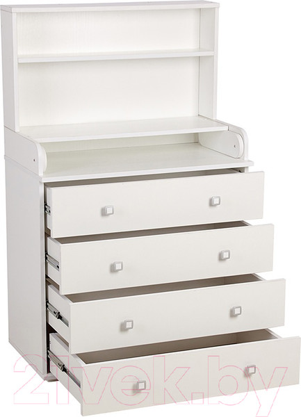 Изображение товара Комод пеленальный Polini Kids Simple 2580 со стеллажом / 0002541.9 (белый)