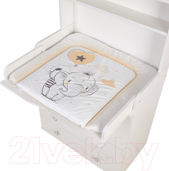 Изображение товара Комод пеленальный Polini Kids Simple 2580 со стеллажом / 0002541.9 (белый)