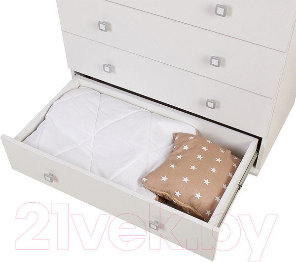 Изображение товара Комод пеленальный Polini Kids Simple 2580 со стеллажом / 0002541.9 (белый)