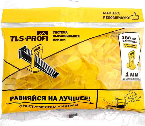 Клипсы для выравнивания плитки TLS-Profi 1мм / TLSZA022022 (100шт)