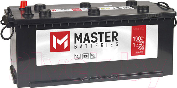Изображение товара Автомобильный аккумулятор Master Batteries R+ (190 А/ч)