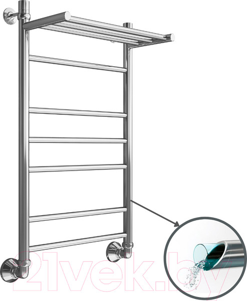 Изображение товара Полотенцесушитель водяной Маргроид Вид 10 80x50 (с полкой, полимерное покрытие)