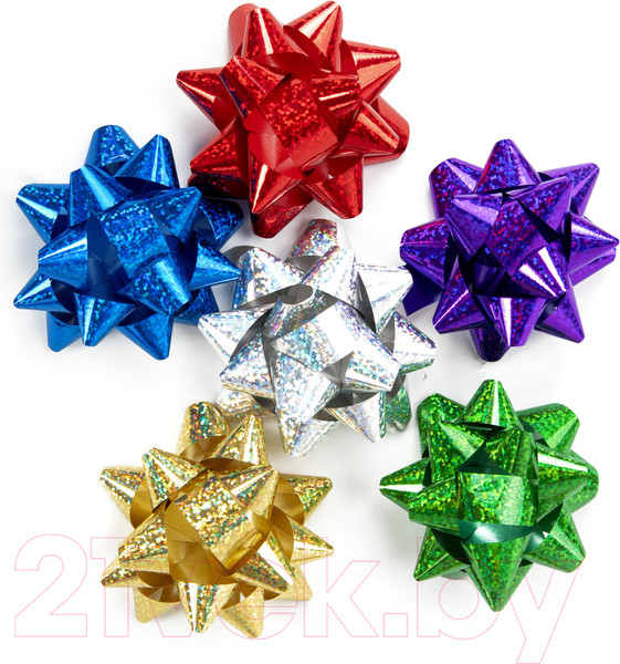 Изображение товара Набор элементов для декорирования Золотая сказка Бант-звезда / 591843 (6шт, ассорти)