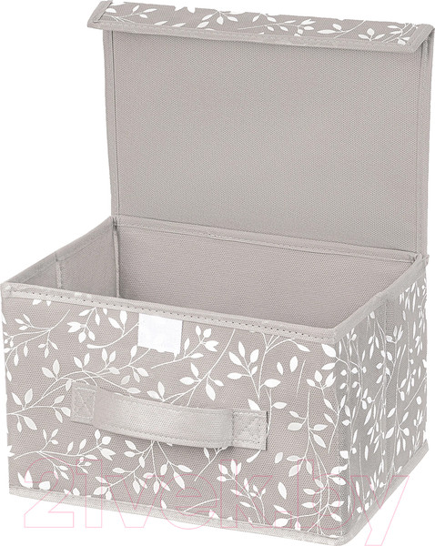Изображение товара Коробка для хранения Elan Gallery Белая веточка на сером / 490314