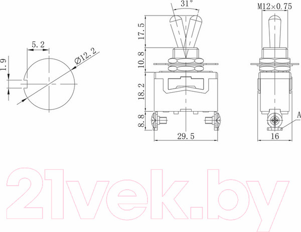 Изображение товара Переключатель Rexant ON-OFF 36-4110-1