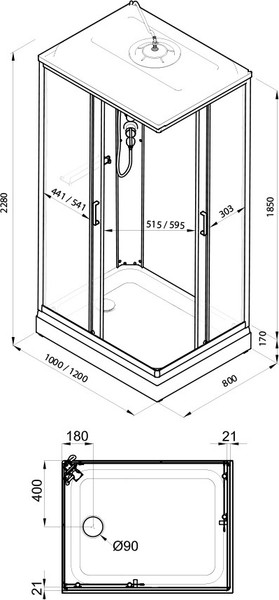 Изображение товара Душевая кабина Triton Квадро А ДН4 120x80