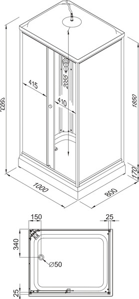 Изображение товара Душевая кабина Triton Квадро А ДН4 100x80