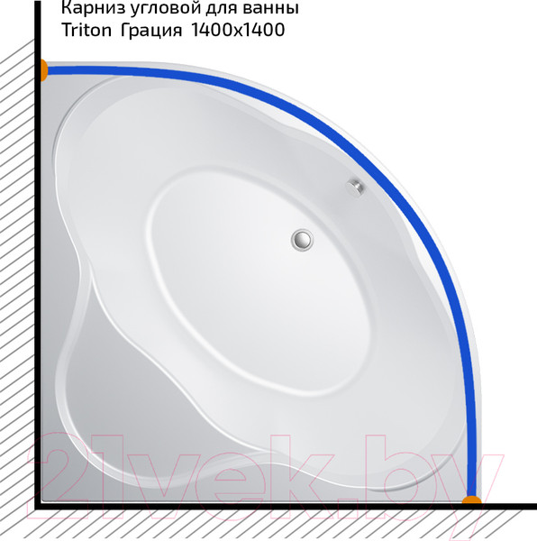 Изображение товара Карниз для ванны Triton Грация 140x140