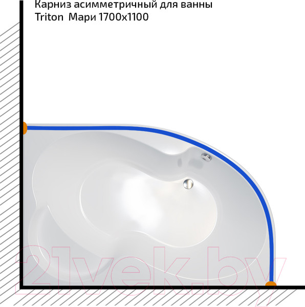 Изображение товара Карниз для ванны Triton Мари 170x110