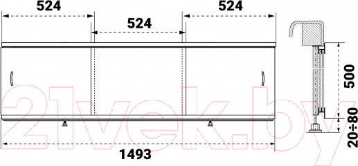 Изображение товара Экран для ванны Triton 150