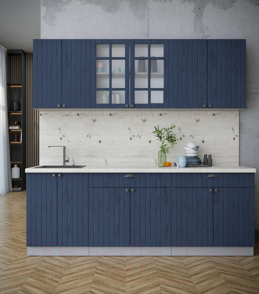 Изображение товара Кухонный гарнитур Интерлиния Берес 2.2А (дуб королевский/бискайская сосна)