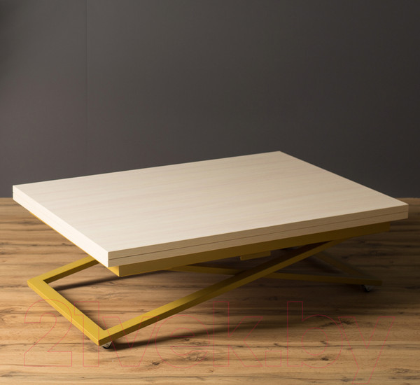 Изображение товара Стол-трансформер Levmar Compact D31/S90 (выбеленный дуб/золото)