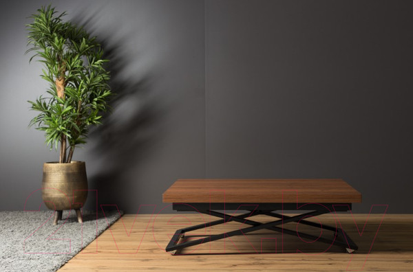 Изображение товара Стол-трансформер Levmar Compact D44/S53 (миланский орех/черные опоры)