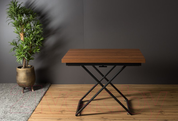 Изображение товара Стол-трансформер Levmar Compact D44/S53 (миланский орех/черные опоры)