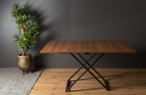 Изображение товара Стол-трансформер Levmar Compact D44/S53 (миланский орех/черные опоры)