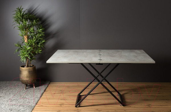 Изображение товара Стол-трансформер Levmar Compact D51/S53 (бетон/черные опоры)