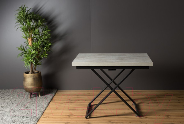 Изображение товара Стол-трансформер Levmar Compact D51/S53 (бетон/черные опоры)