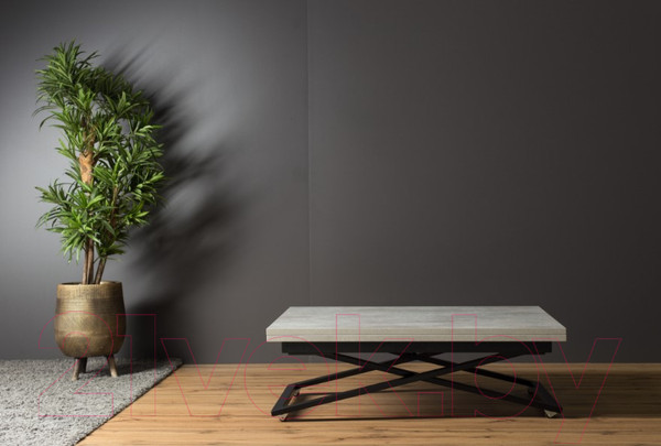 Изображение товара Стол-трансформер Levmar Compact D51/S53 (бетон/черные опоры)