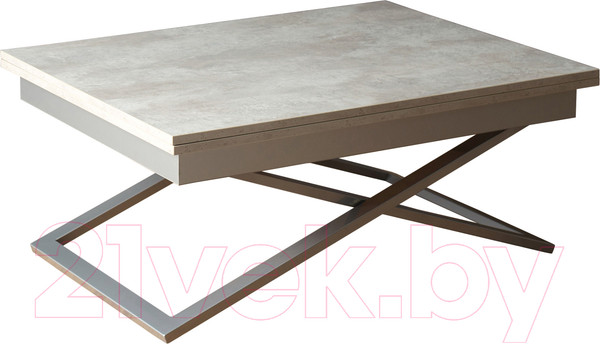 Изображение товара Стол-трансформер Levmar Compact D51/S59 (бетон/нержавеющая сталь)