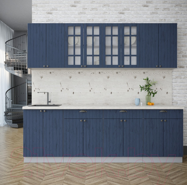 Изображение товара Кухонный гарнитур Интерлиния Берес 2.4А (дуб королевский/бискайская сосна)