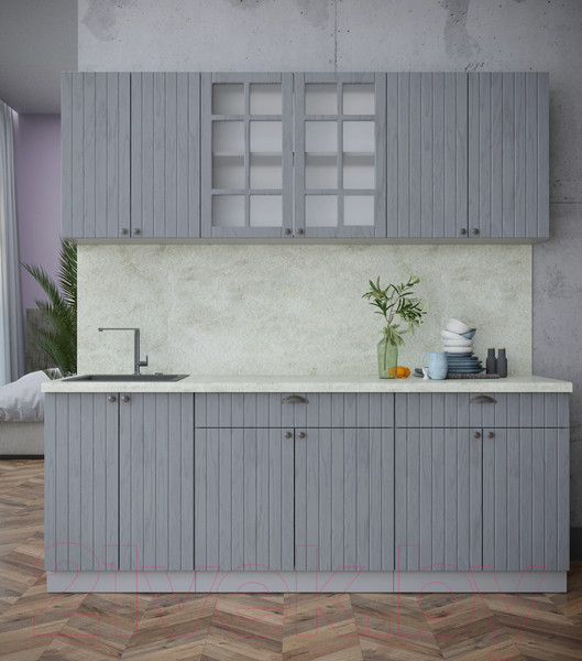 Изображение товара Кухонный гарнитур Интерлиния Берес 2.1А (дуб серый/опал светлый)