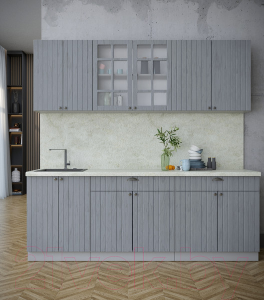 Изображение товара Кухонный гарнитур Интерлиния Берес 2.2А (дуб серый/опал светлый)