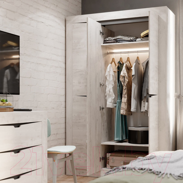 Изображение товара Шкаф BTS Леонардо ШК-35 (бетон пайн светлый/графит)