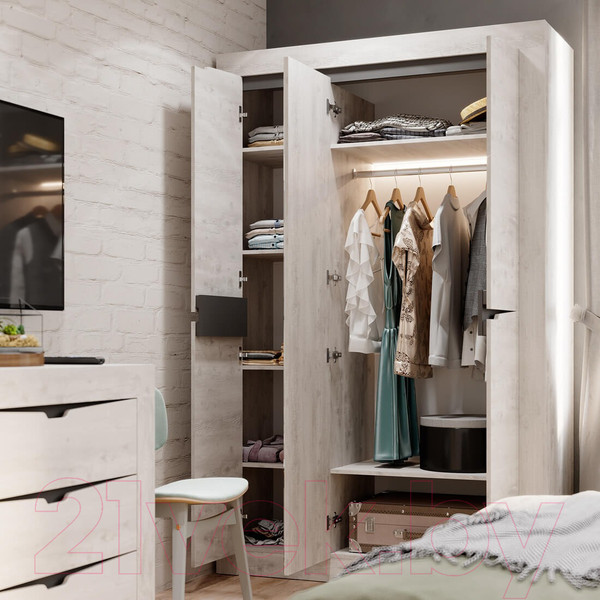 Изображение товара Шкаф BTS Леонардо ШК-35 (бетон пайн светлый/графит)