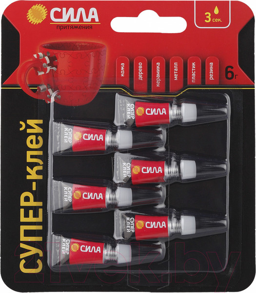 Изображение товара Клей Сила Супер-клей Сверхпрочный SBL1-6 / C0045533 (6x1г)