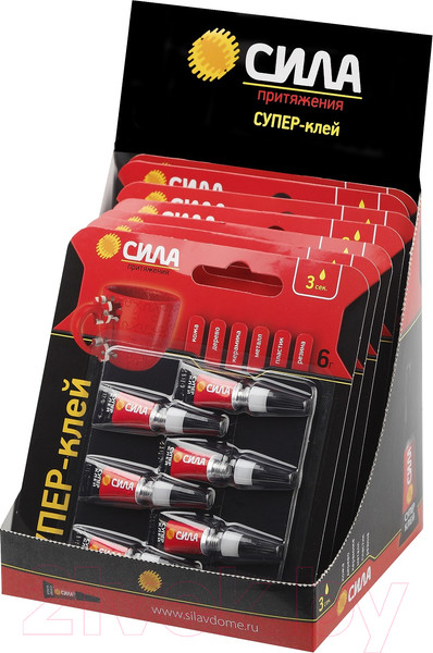 Изображение товара Клей Сила Супер-клей Сверхпрочный SBL1-6 / C0045533 (6x1г)
