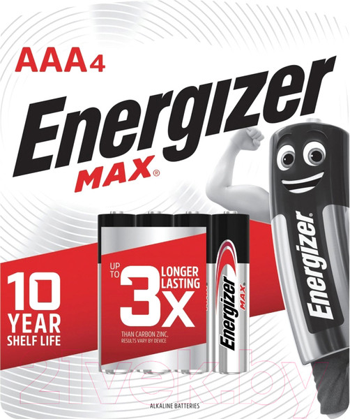 Изображение товара Комплект батареек Energizer MAX E92 LR03/AAA BP4/48