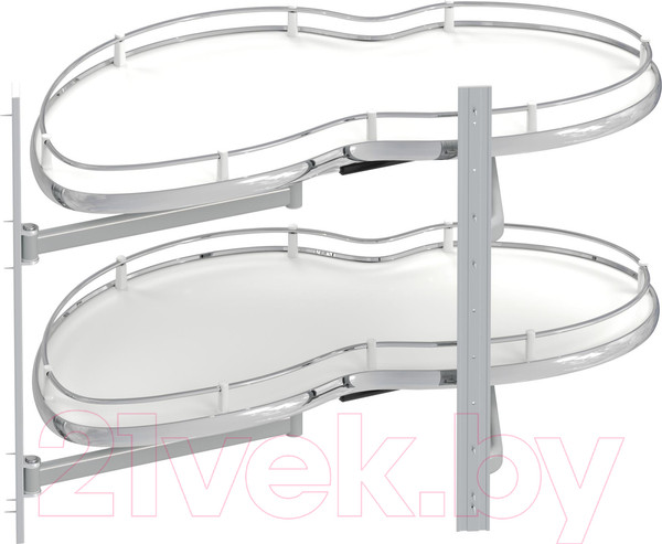 Изображение товара Корзина выкатная Starax Волшебный уголок поворотный / S-3015-C (левое выдвижение, хром)