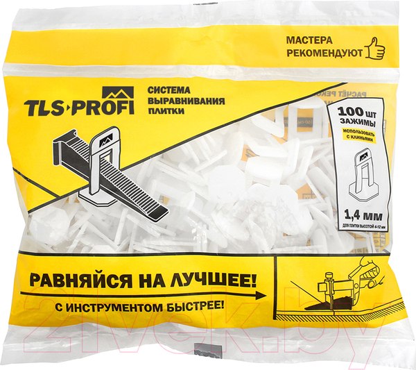 Изображение товара Клипсы для выравнивания плитки TLS-Profi 1.4мм / TLSZA032022 (100шт)